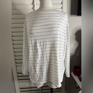 Lululemon Athletica White Top with Black Stripes
